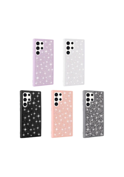 Galaxy S23 Ultra Kılıf Parlak Taşlı Tasarım Zore Pırlanta Kapak Pembe
