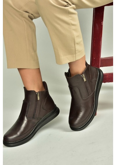 Fox Shoes V555070903 Kahverengi Hakiki Deri Kadın Bot Kahverengi-hakiki Deri