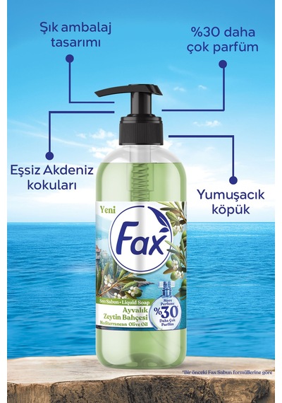 3 Adet Fax Sıvı Sabun Zeytinyağı 500 Ml
