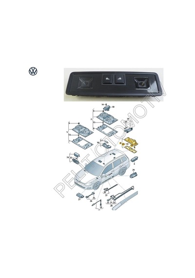 Tiguan Arka Tavan Lambası Led 5g0947291k 82v 2016 - 2024