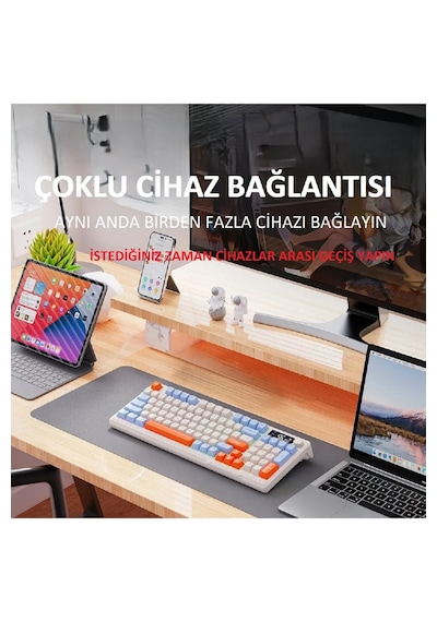 Kablosuz Rgb Gaming Oyuncu Klavye Tft Led Ekranlı