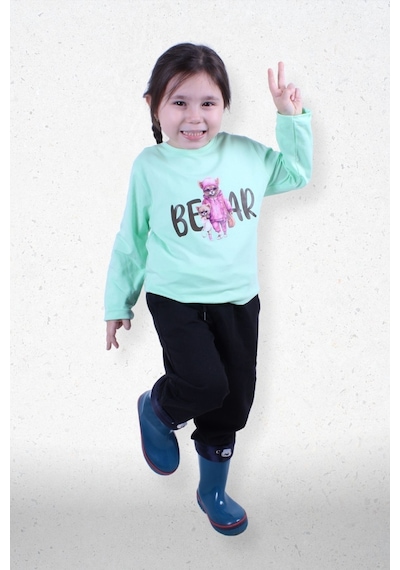 Fyk Kids Kız Çocuk Alt-üst Uzun Kollu Takım Yeşil