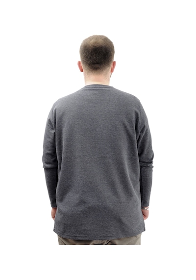 Mode Xl Büyük Beden Erkek Sweatshirt Bisiklet Yaka Uzun Kol Waffle 23460 Antrasit Antrasit
