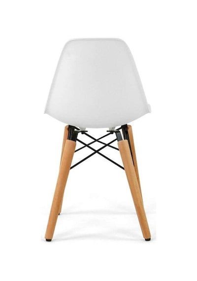 Seduna Eames Child Sandalye 2 Adet | Natural Ahşap Ayaklı-Beyaz