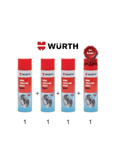 4X Würth Genel Temizleme Spreyi Basic 500 Ml