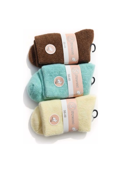 Angora Yün Tavşan Yünü Çorap Asorti 3'lü Set Set 1