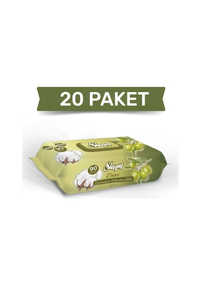 Sleepy Zeytinyağlı Islak Havlu 20x90 1800 Yaprak Tekli