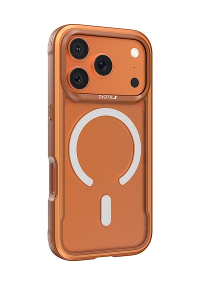Apple Uyumlu iPhone 17 Pro Max Kılıf M-safeli Raptic Shield Classic Serisi Şeffaf Tasarım C-magnet Kapak Turuncu Turuncu