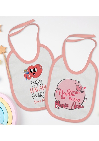 BK Kids Kişiye Özel Halam Bir Başka Tasarımlı 2’li Pembe Mama Önl Pembe