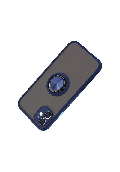 Newface - 18 - İphone 11 Kılıf Montreal Yüzüklü Silikon Kapak - Edntrend - - Lacivert