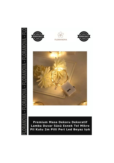 Premium Masa Dekoru Dekoratif Lamba Duvar Süsü Esnek Tel Mikro Pil Kutu 2m Pilli Peri Led Beyaz Işık