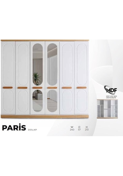 Paris Mdf 6 Kapılı Dolap