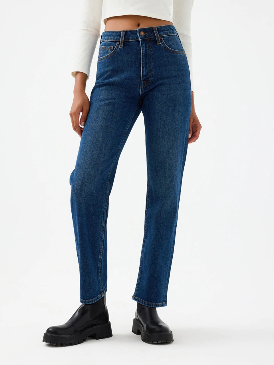 Loft Comfort Straight Comfort Fit Lacivert Kadın Jean Pantolon Lf2037063 Lacivert