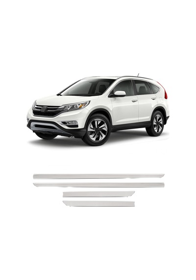 Honda C-rv Uyumlu 2012-2018 Krom Yan Kapı Çıtası 4 Parça Paslanmaz Çelik