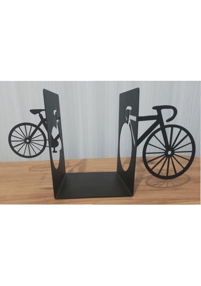 Dekoratif Bisiklet Desenli Metal Kitap Tutucu 2 Li Paket Mk13s