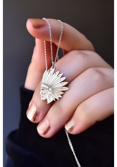 Papatya Silver 925 Ayar Gümüş Antik ve Etnik Desenli, Vintage Mısır Tanrıçası, Kızıldere Kafası Kolye