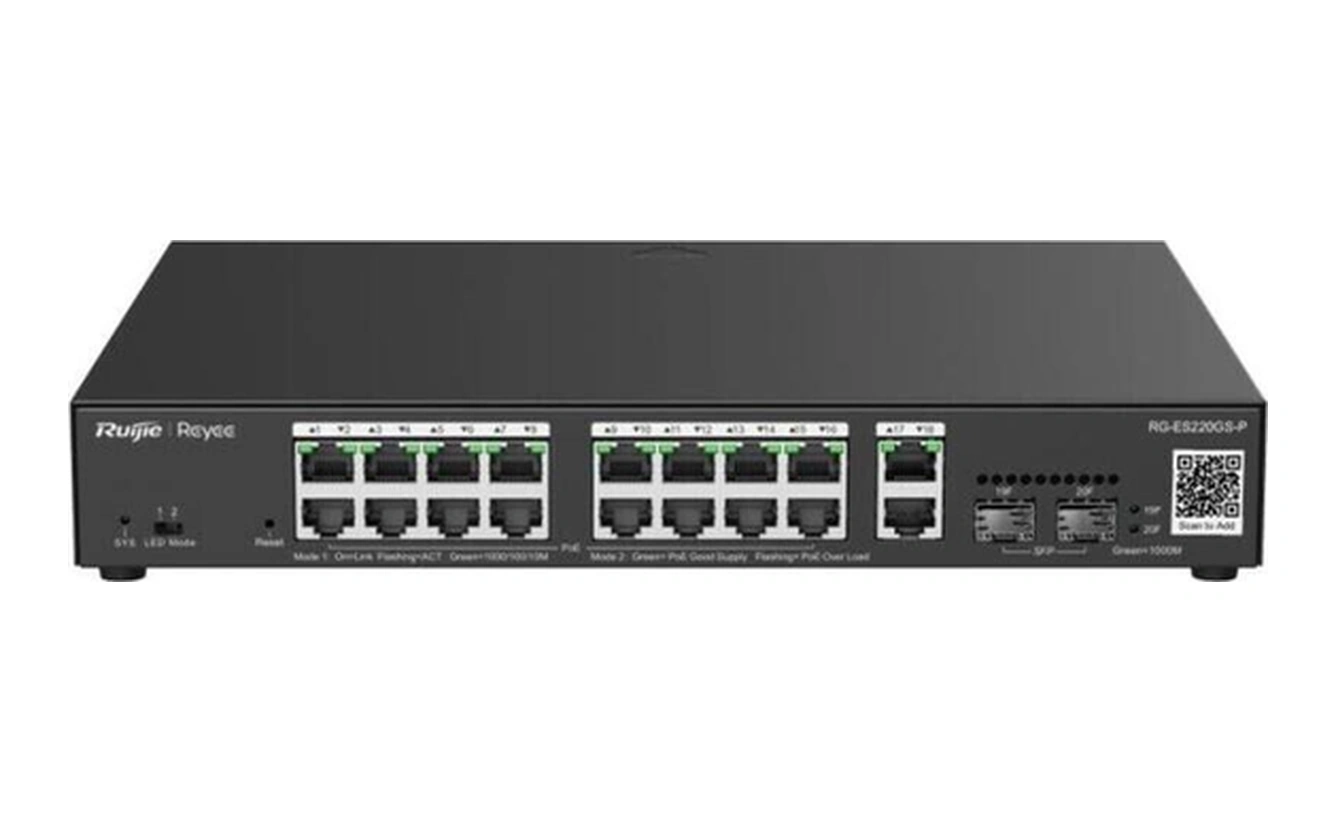 Reyee Rg-es220gs-p 16port 10/100/1000yönetilebilir L2 2 Sfp Rack Mount 16 Port Poe 250w Switch-113325