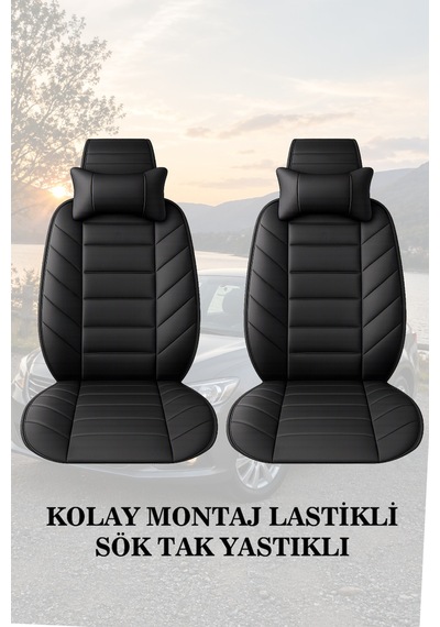 Hyundai Bayon 2026 Uyumlu Lüks Premium Siyah Renk 2 Adet Minder Ve Yastık