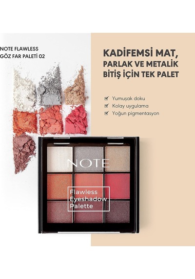 Note Cosmetics Flawless Eyeshadow 02 Göz Far Paleti Sku: Smg8690010414816