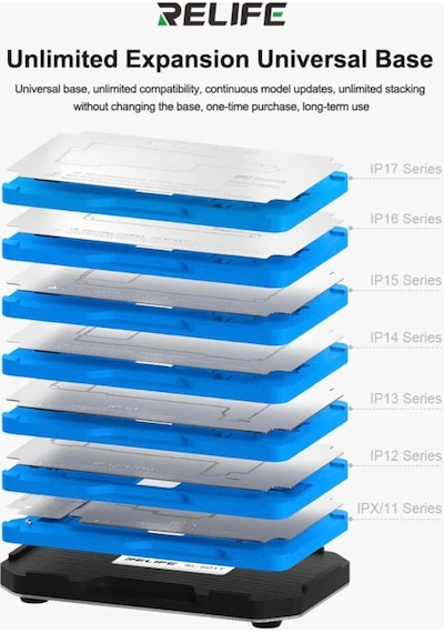 Relife Rl-601t 31'i 1 Arada Orta Katman Kalay Dikme Bga Reballing Platform Seti Apple Uyumlu iPhone X 17 Pro Max