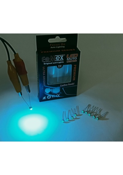 Femex Premium T5 T4 10'Lu İnce Bacaklı Kıl Led Mini Led Turkuaz