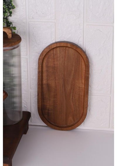 Atby Akasya Oval Sunumluk Ahşap