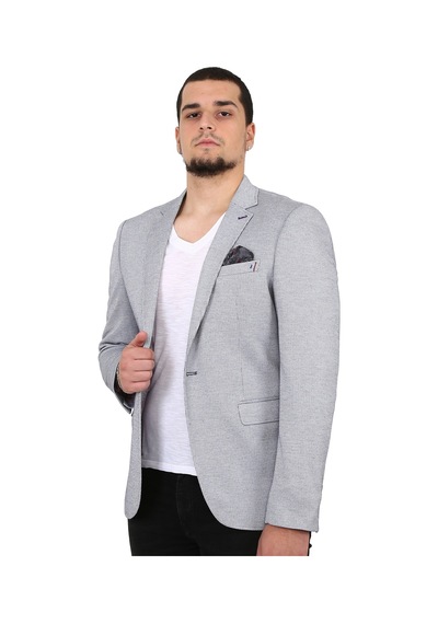 Sposo 5129 Dar Kalıp Yarım Astarlı Koyu Gri Erkek Blazer Ceket Koyu Gri