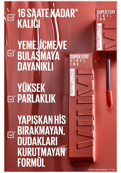 Maybelline New York Vinyl Ink Uzun Süre Kalıcı Nude Tonlu Likit Parlak Ruj 130 Extra& Mini Sky High Cosmic Black Maskara pktssmtrj65crlbnc-9345 130 Extra