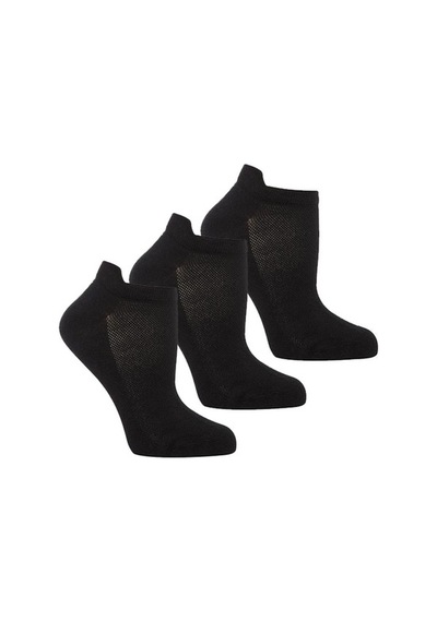 Thermoform Bambu 3'Lü Unisex Patik Çorap Siyah