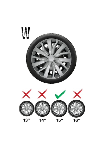 Opel Adam 15 İnç Jant Kapağı 4 Adet Gri G115