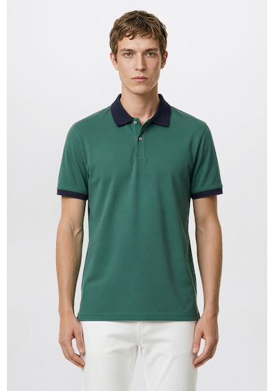 AC&Co / Altınyıldız Classics Erkek Yesıl Lacı %100 Pamuk Slim Fit Dar Kesim Polo Yaka Tişört