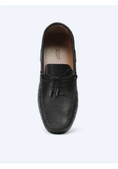 Siyah Deri Smart Casual Loafer Siyah