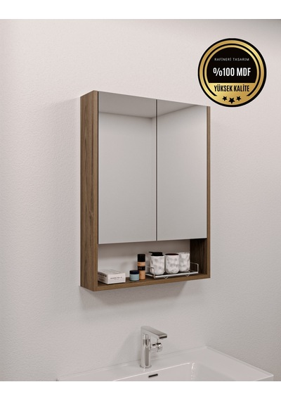 Lotus Mdf 2 Kapaklı Aynalı Banyo Dolabı Lavabo Üstü Dolap Çok Amaçlı Banyo Dolabı Koyu Ceviz Lotus Mdf 2 Kapaklı Aynalı Banyo Dolabı Lavabo Üstü Dolap Çok Amaçlı Banyo Dolabı Koyu Ceviz