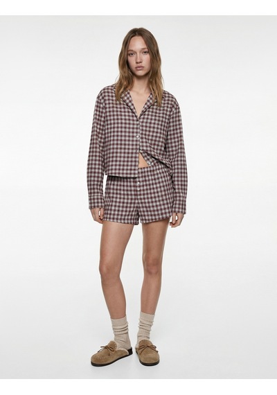 Koton Uzun Kollu Gömlek Yaka Oversize Crop Ekoseli Pijama Üstü Bordo Desenli 6wlk50050mw Bordo Desenli Koton Uzun Kollu Gömlek Yaka Oversize Crop Ekoseli Pijama Üstü Bordo Desenli 6wlk50050mw Bordo Desenli
