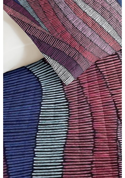 Geometrik Mavi Genç Odası Tek Kişilik Pike Takımı - Modern Pembe 160x220 Cm Kapitone Yatak Örtüsü Ekru