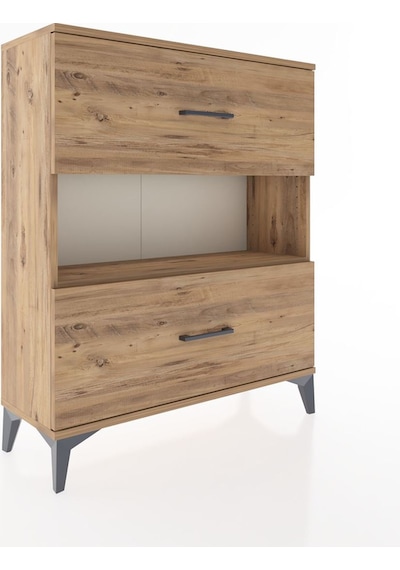 Arges Şifonyer Tek Raflı 2 Çekmeceli 88x30x106 Çam-çam Atlas Çam