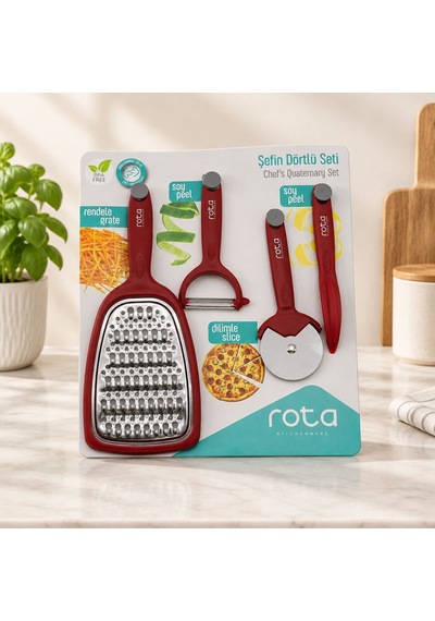 Çift Taraflı Rende, Pizza Ruleti Ve Soyacaklar Mutfak Takımı