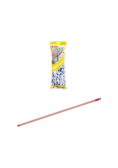 Elmop Pm02 Yedek Pamuklu Mikrofiber Islak Vidalı Mop Takımı Beyaz - Mavi