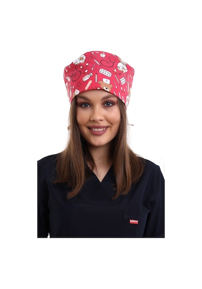 Pembe Doktor Ayıcık Desenli Cerrahi Bone - Doktor Bone-Standart-3706 Doctor Ayıcık Pembe