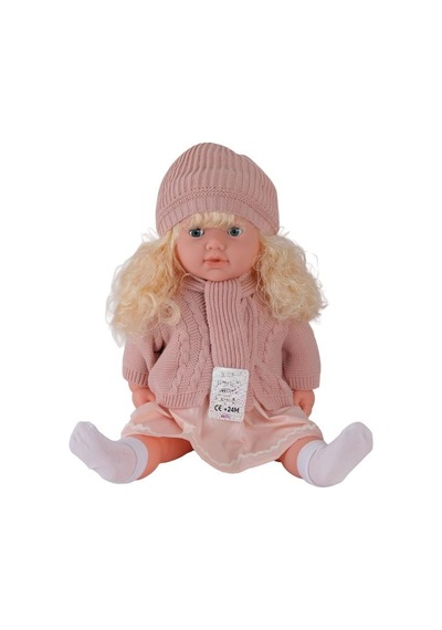 NessiWorld 7959 60 Cm Trikolu Hırkalı Saçlı Büyük Bebek Gri