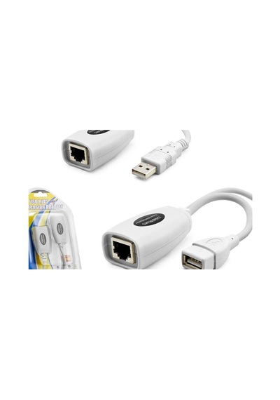 Usb Rj45 Kablolu Uzatıcı Seti 60 M - Beyaz Hdx5064 Evimdeyokyok