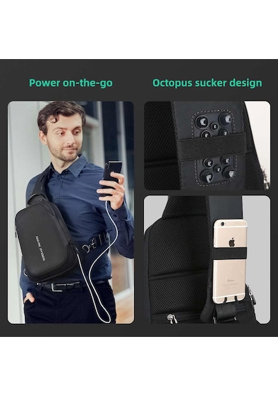 Mark Ryden Mini Julius Kol Omuz Çantası İpad Tablet Uyumlu Şarj Kiti Mr7056 00 Siyah