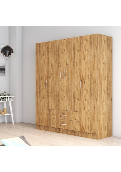 tanmob 4 Kapılı Iki Çekmeceli Geniş Gardrop Çam - Grd0602 tanmob 4 Kapılı Iki Çekmeceli Geniş Gardrop Çam - Grd0602