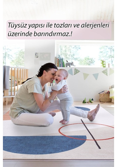 Funk Şönil Dokuma Pamuk Polyester Renkli Halı Al 404 Bej