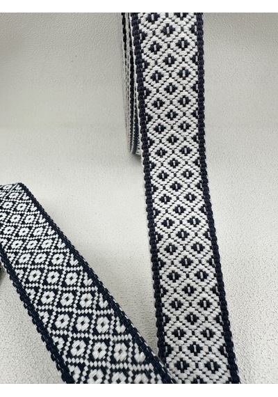 3 Cm Kilim Desenli Şerit-5 Metre-mavi
