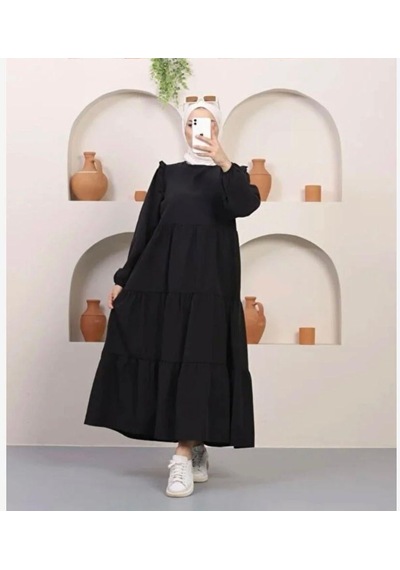 Lovie Moda Kadın Omuz Detaylı Elbise Siyah