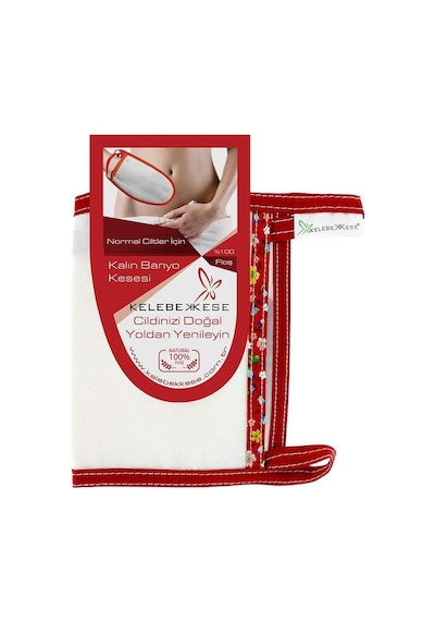 Kelebek Kese Scrub And Peel Normal Ciltler için Kalın Banyo Kesesi Kırmızı