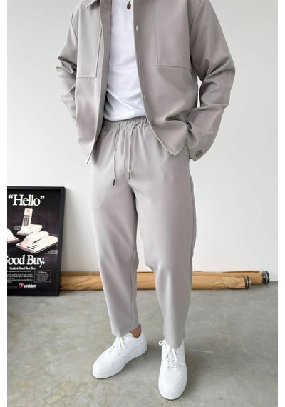 Taş Basic Boyfriend Kumaş Pantolon Taş