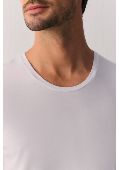 Suwen Smart Cotton Modal T-shirt Sw0004607f101 Beyaz