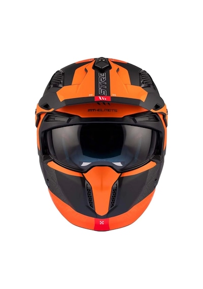 Mt Streetfighter Sv S Totem B4 Kask Siyah - Mat Turuncu